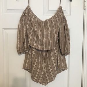 Off the shoulder romper with design!